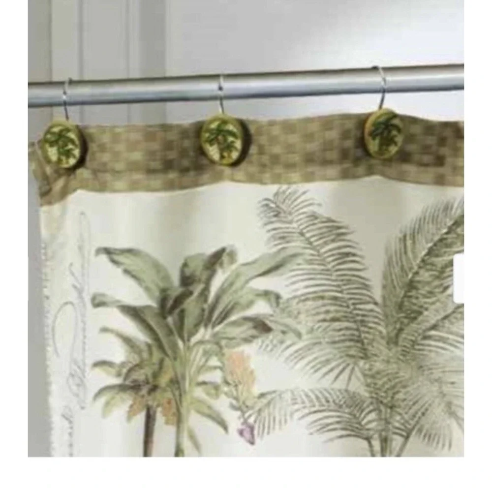 Vintage Bed Bath & Beyond Avanti Linens Colony Palm Collection 12 Shower Hooks‎